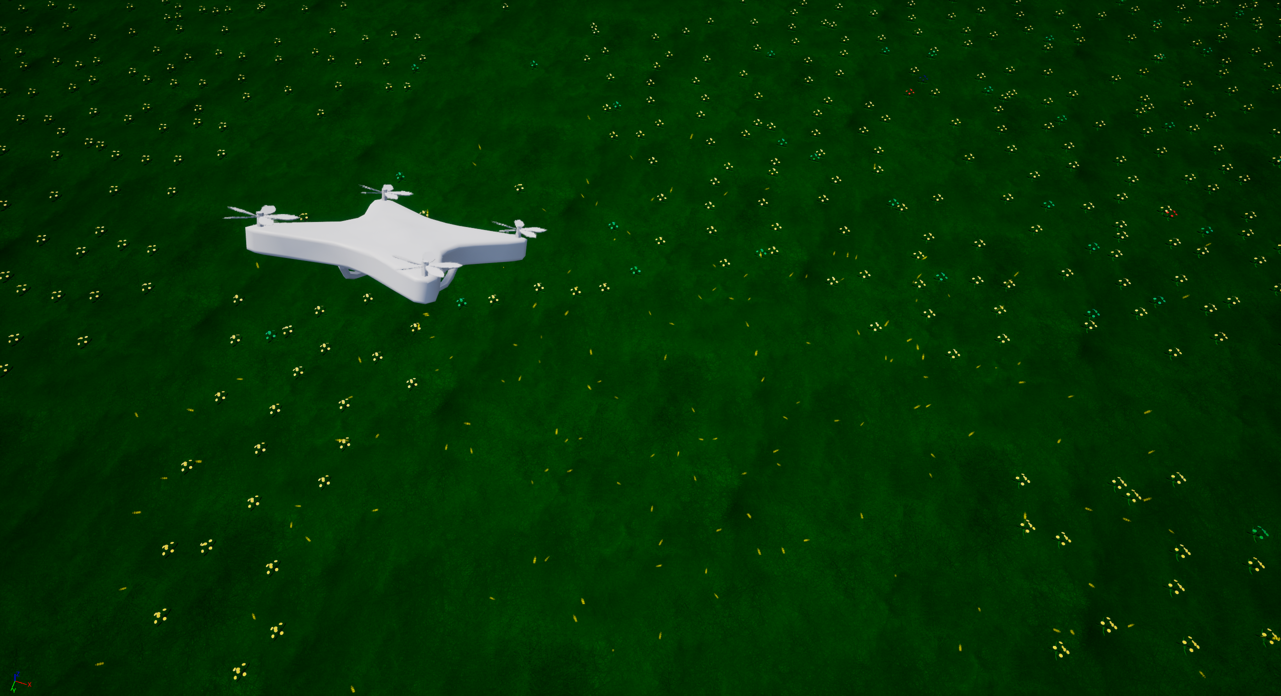 Drone observing explosion of bees below