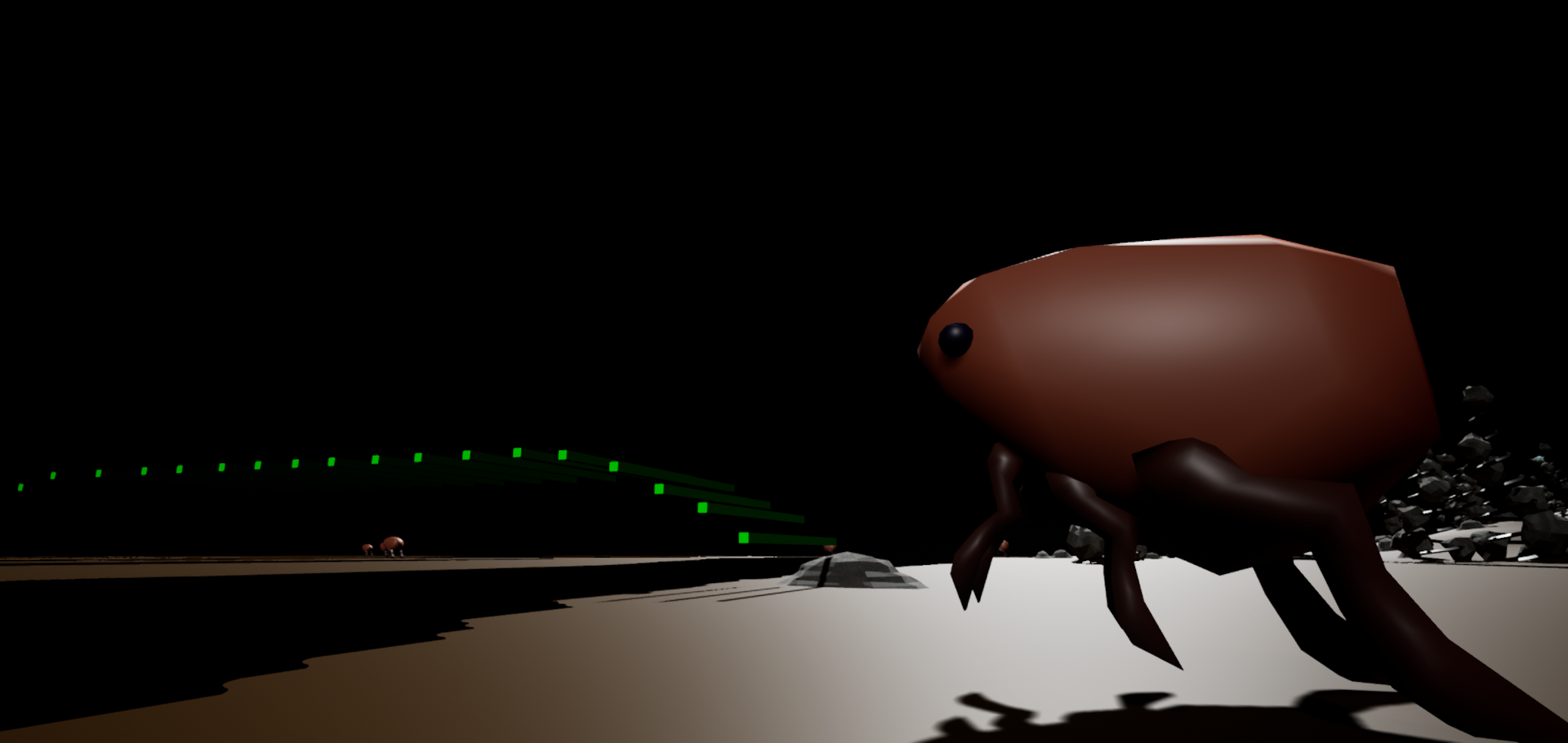 A giant flea preparing to jump