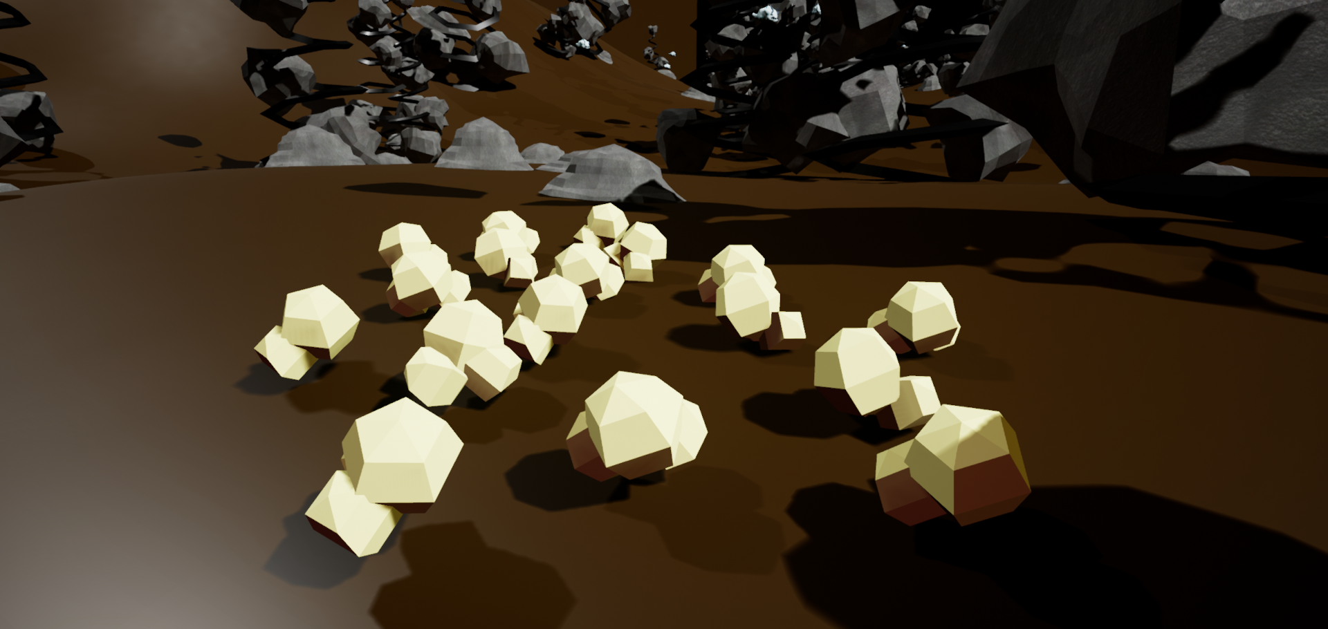 A cluster of popcorn lying on the ground