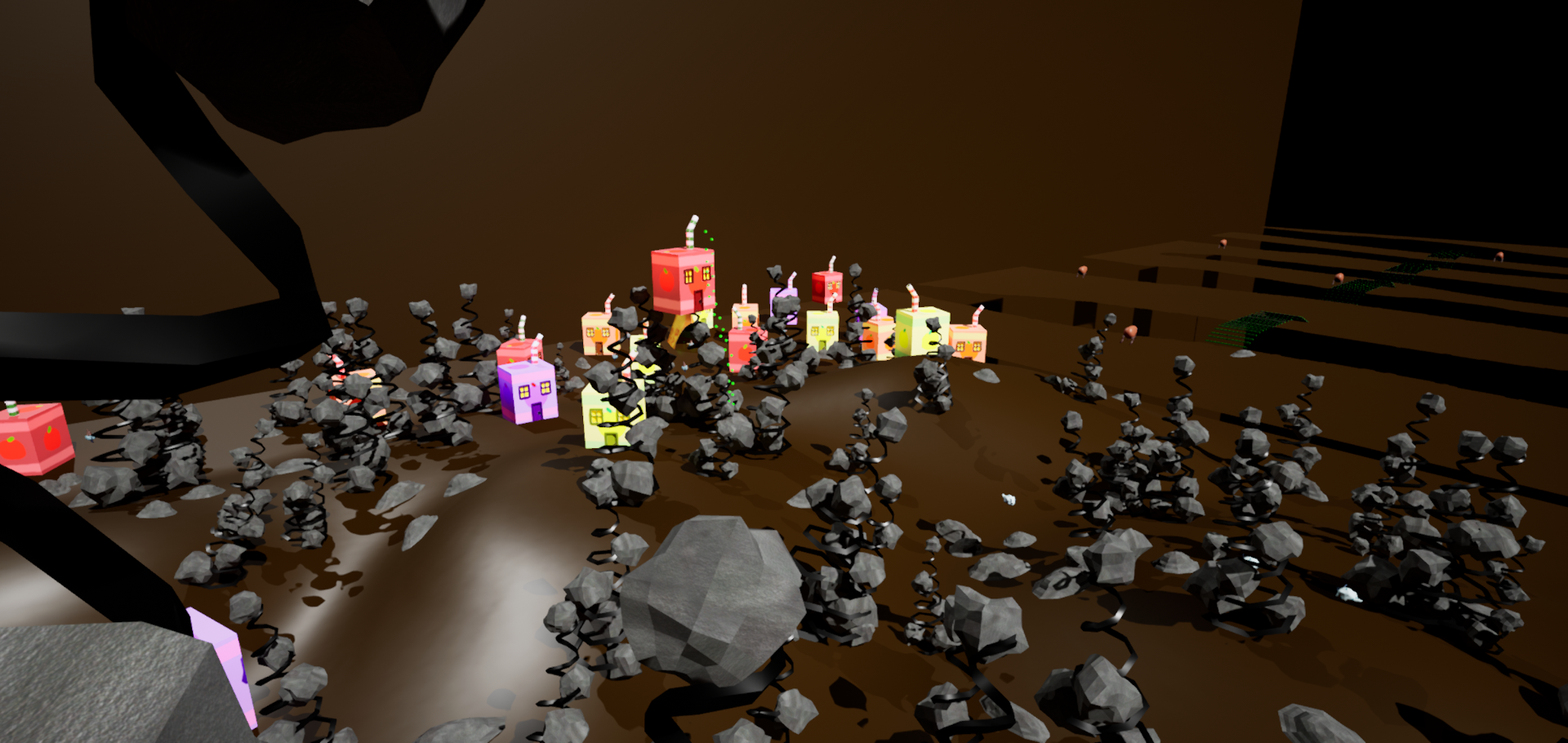 A view from the top of a lint tree overlooking the juicebox village