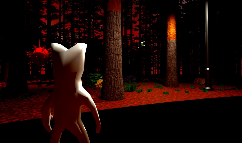 Abomination on a spooky forest road