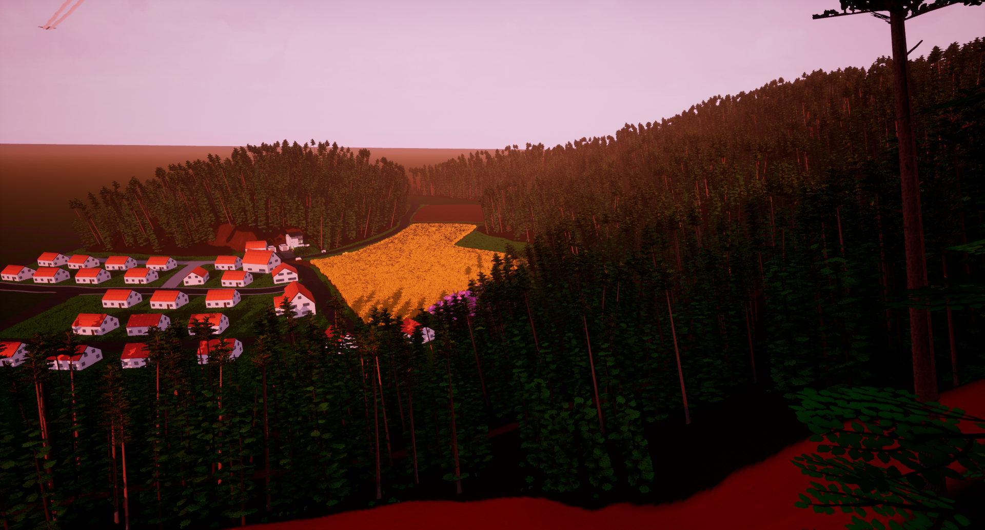 K-Village viewed from a red sand cliff