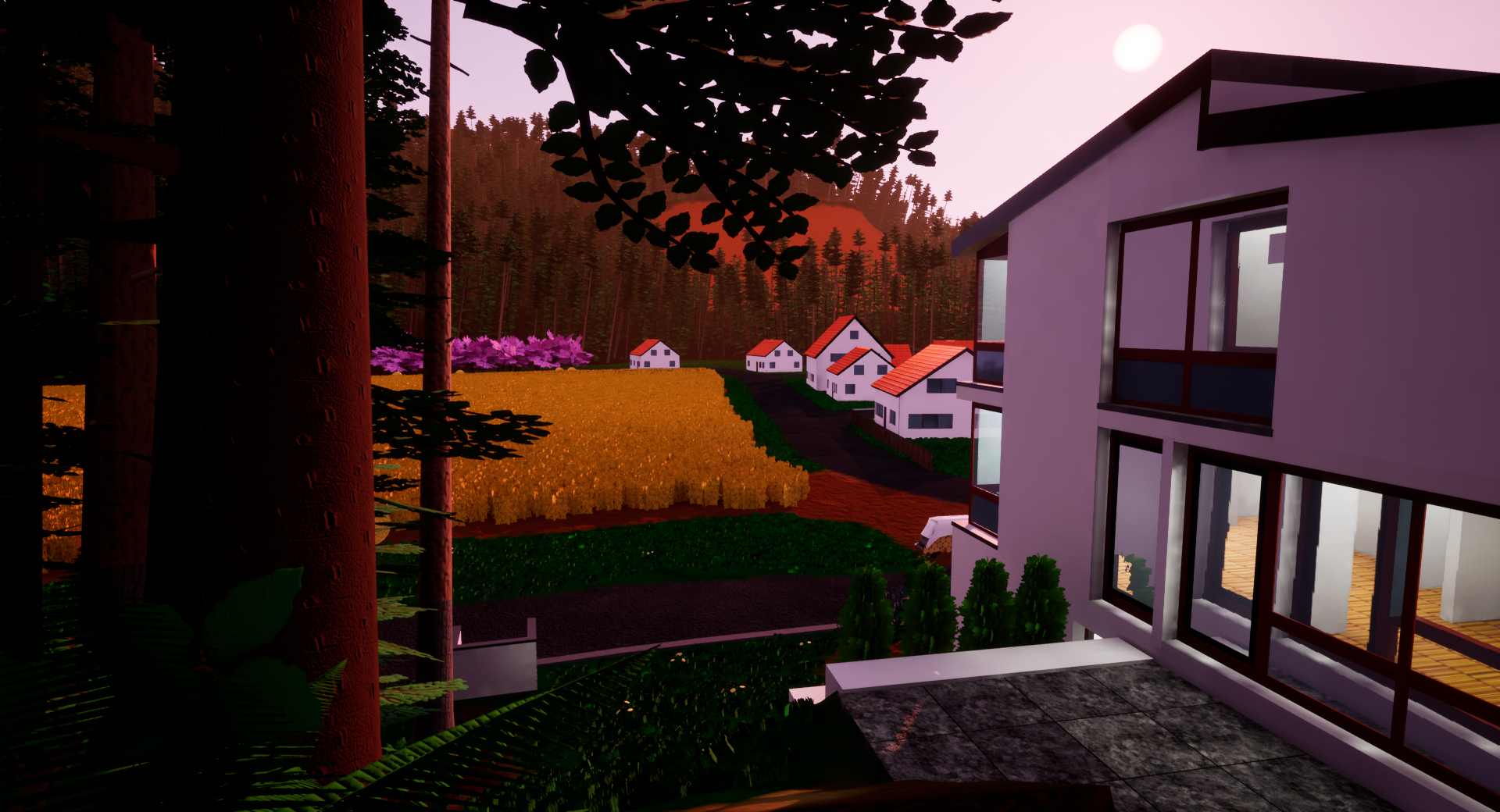 NinjaNinJosh's house from behind, looking towards the red sand cliff