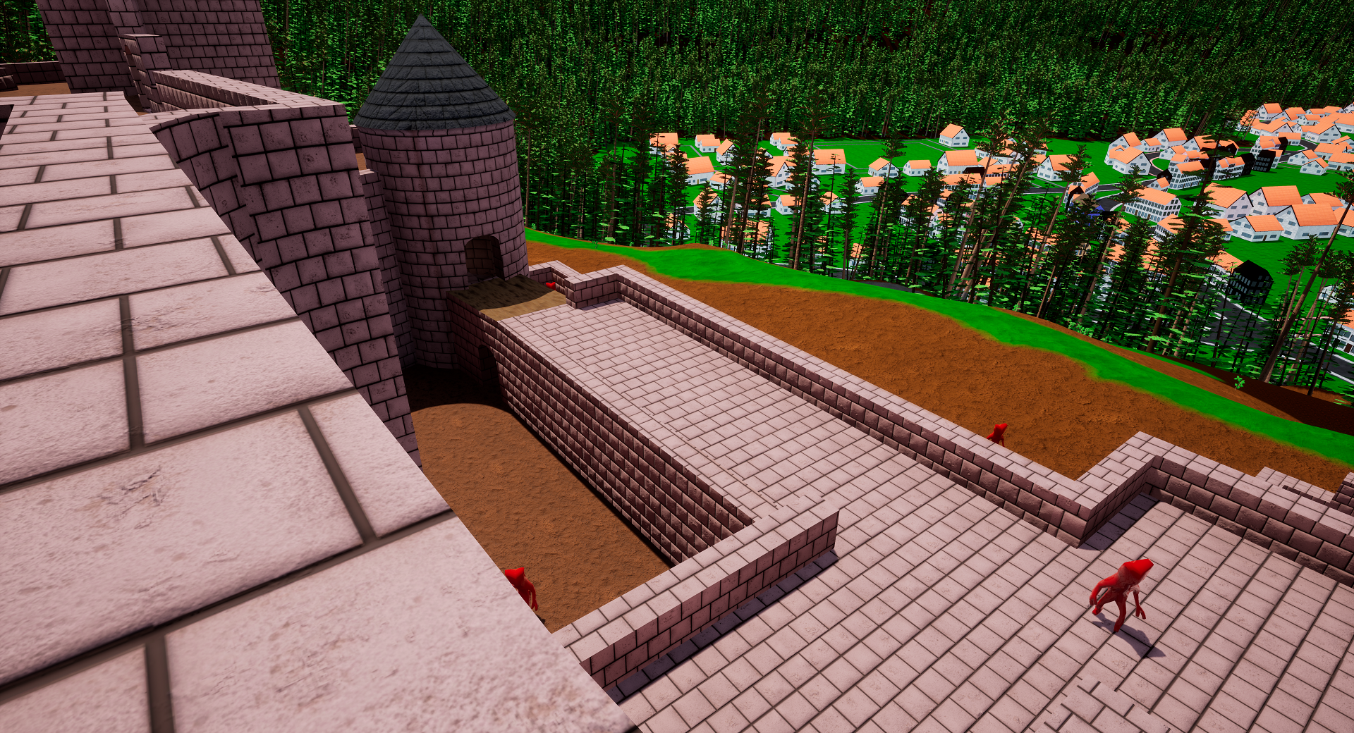 A view from the top of L-Burg with Abominations patrolling below