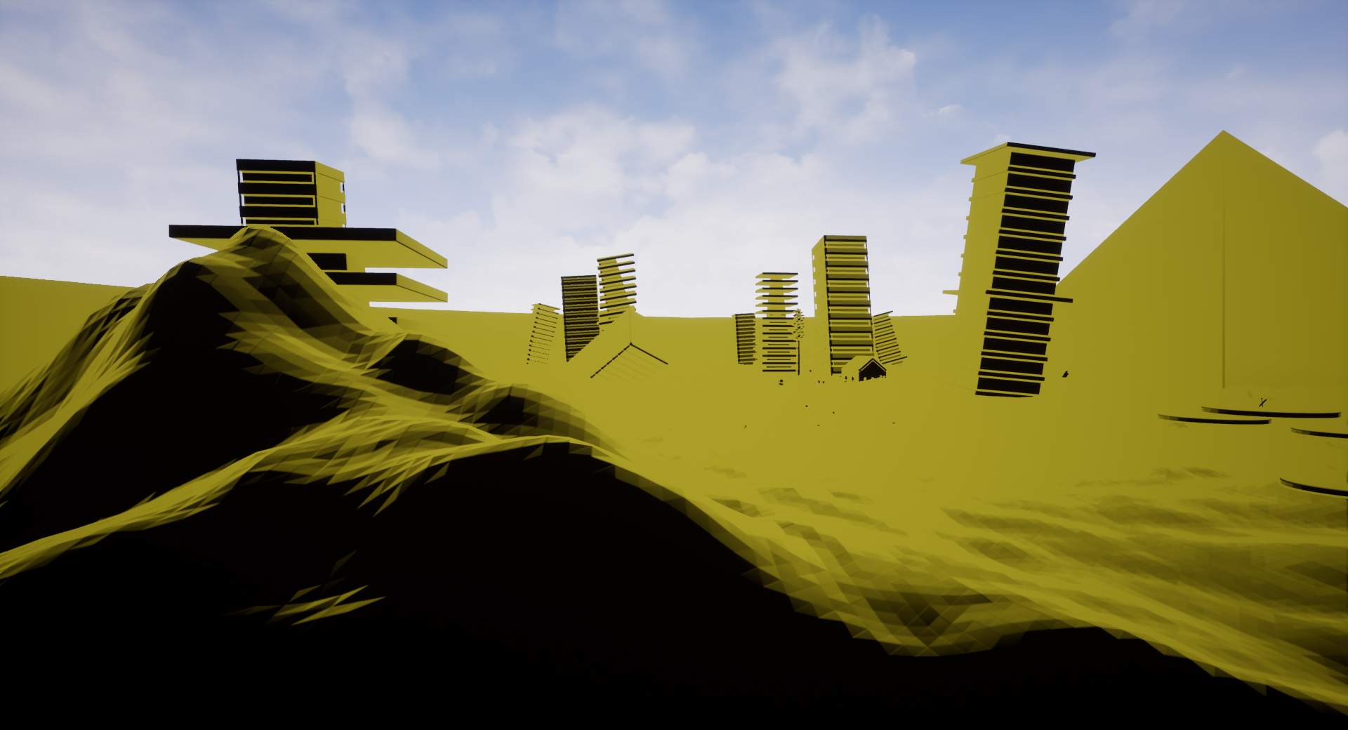 Alien city viewed from the edge