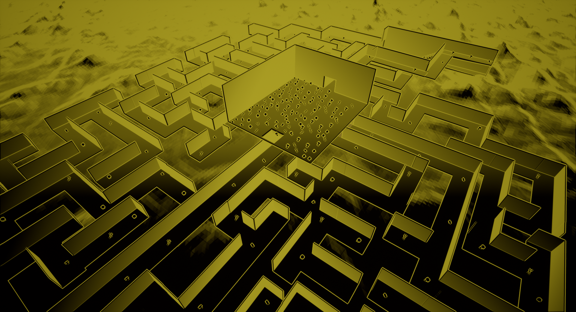 Overhead view of the maze inside the pyramid
