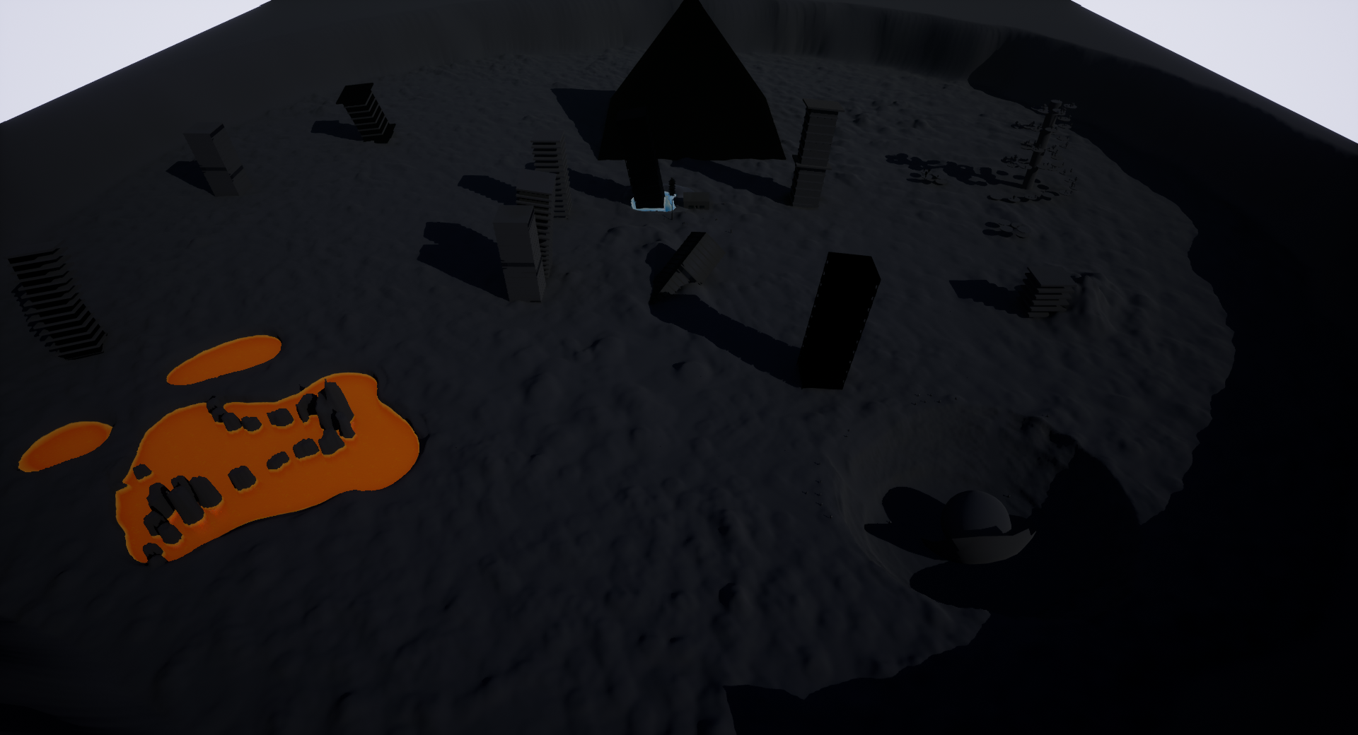 An overhead view of the entire map before the Art Deco shader was applied