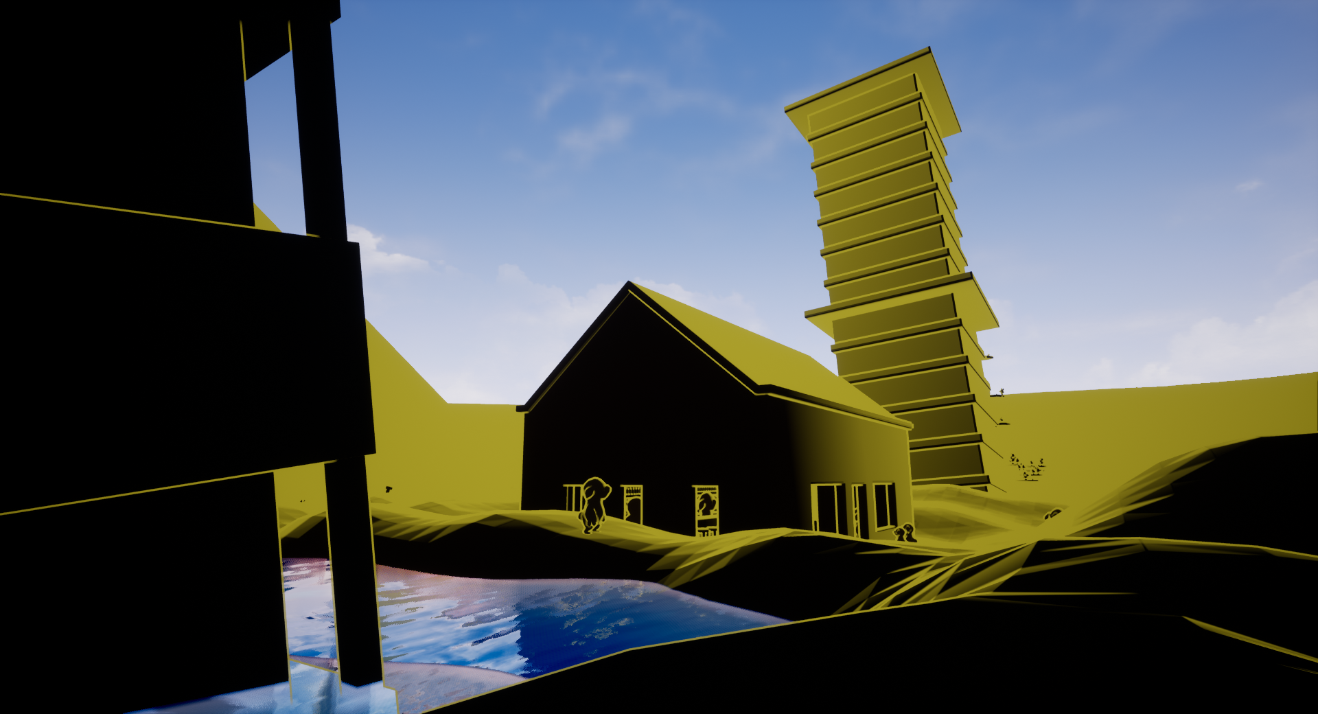 Shiprekt Game Image of a submerged tower and nearby bar.