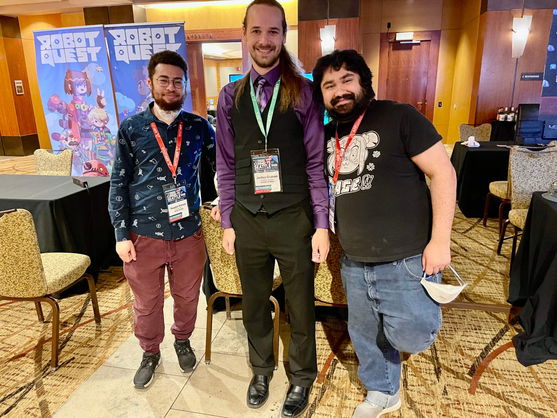 Kaspian, Joshua, and Salem at Pocket Gamer Connects 2022